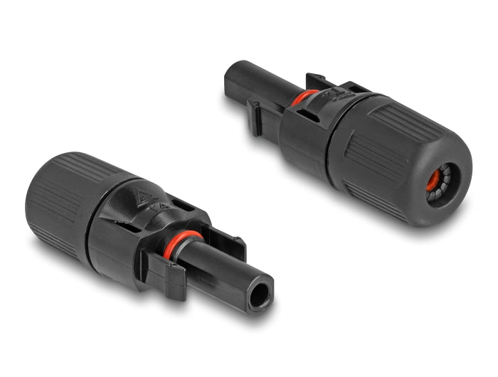 Delock DL4 Solar Steckverbinder für Kabel zum Crimpen, Stecker und Buchse, schwarz 2 Stück