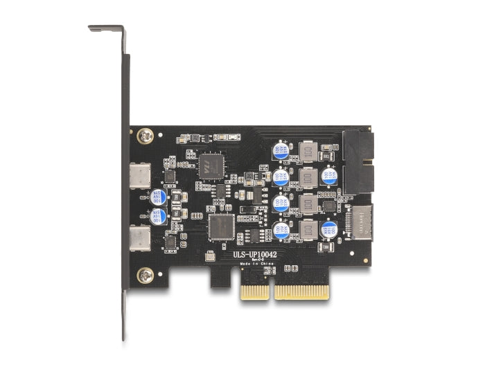 Delock PCI Express x4 Karte zu 2 x extern USB Type-C™ + 1 x intern USB 10 Gbps Typ-E Key A und 1 x 19 Pin Pfostenstecker - Low Profile Formfaktor