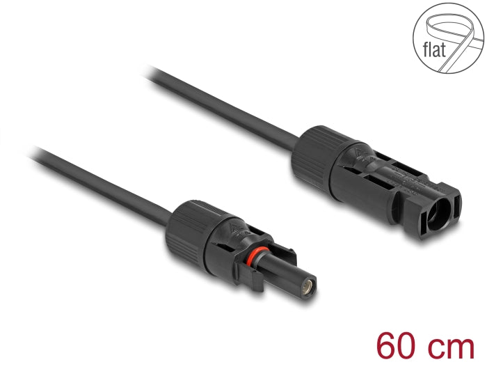 Delock DL4 Solar Flachbandkabel Stecker zu Buchse 60 cm schwarz
