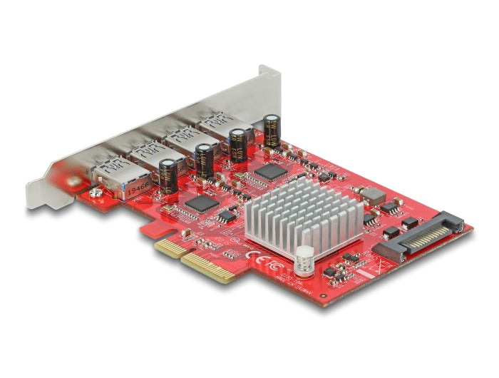 Delock PCI Express x4 Karte zu 4 x extern USB 10 Gbps Typ-A Buchse