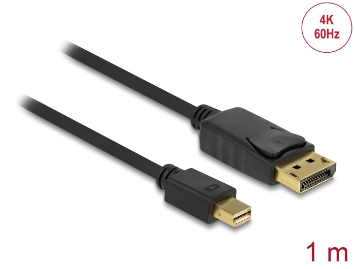 Delock Kabel Mini DisplayPort 1.2 Stecker > DisplayPort Stecker 4K 60 Hz 1,0 m
