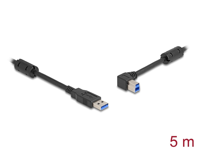 Delock USB 5 Gbps Kabel Typ-A Stecker zu Typ-B Stecker 90° links gewinkelt 5 m