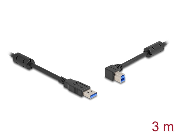 Delock USB 5 Gbps Kabel Typ-A Stecker zu Typ-B Stecker 90° links gewinkelt 3 m