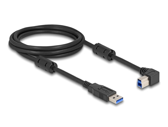 Delock USB 5 Gbps Kabel Typ-A Stecker zu Typ-B Stecker 90° rechts gewinkelt 2 m