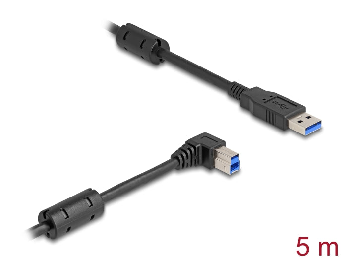 Delock USB 5 Gbps Kabel Typ-A Stecker zu Typ-B Stecker 90° rechts gewinkelt 5 m