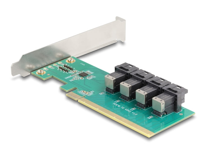 Delock PCI Express x16 Karte zu 4 x intern SFF-8643 NVMe - Bifurcation - Low Profile Formfaktor