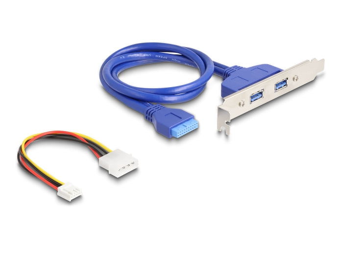 Delock Konverter M.2 Key B+M Stecker zu 2 x USB 5 Gbps Typ-A Buchse mit 50 cm Kabel