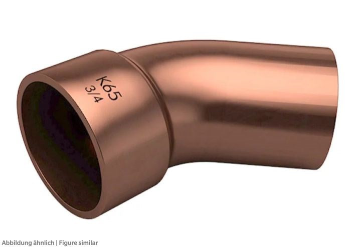 Bogen 45 Grad K5040 5/8" löt i/a K65 (Kupferlegierung)