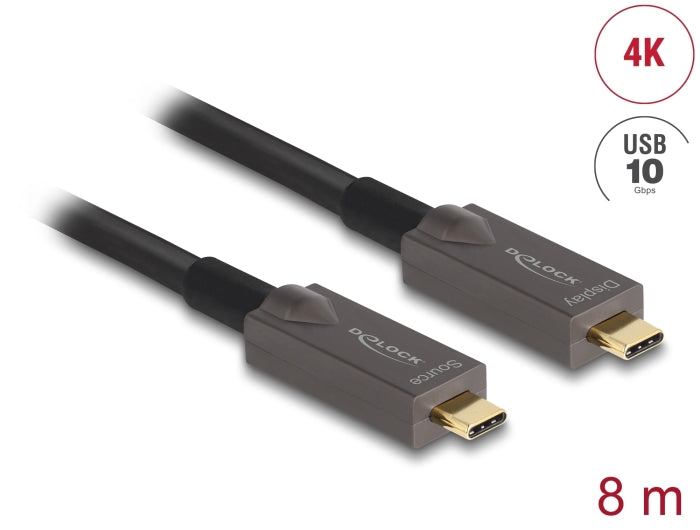 Delock Aktives Optisches USB-C™ 4K Video + Daten + PD Kabel 8 m
