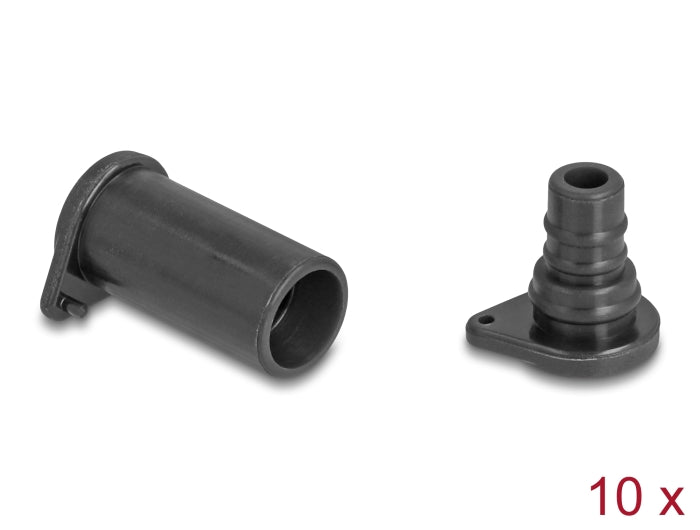 Delock DL4 Staubschutz für Stecker und Buchse, Silikon, 2-teilig, schwarz 10er Set