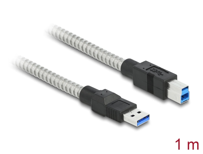 Delock USB 5 Gbps Kabel Typ-A Stecker zu Typ-B Stecker mit Metallmantel 1 m