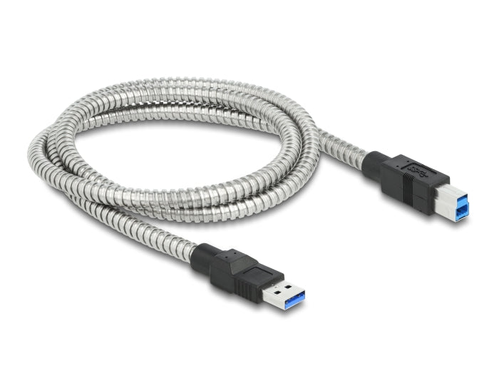 Delock USB 5 Gbps Kabel Typ-A Stecker zu Typ-B Stecker mit Metallmantel 1 m