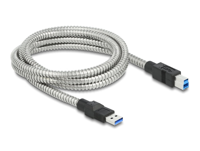 Delock USB 5 Gbps Kabel Typ-A Stecker zu Typ-B Stecker mit Metallmantel 2 m
