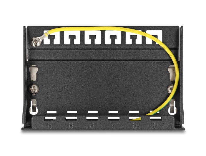 Delock Leergehäuse 6 Port für Keystone RJ-Module schwarz - zur Montage an Tisch, Wand oder Hutschiene