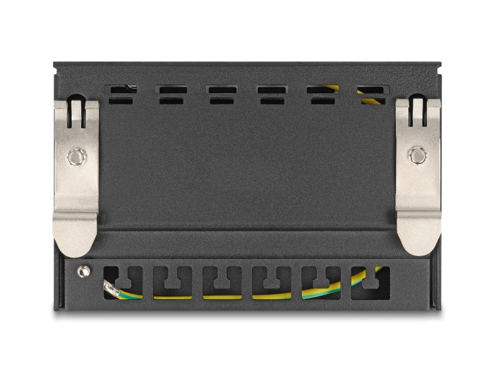 Delock Leergehäuse 6 Port für Keystone RJ-Module schwarz - zur Montage an Tisch, Wand oder Hutschiene