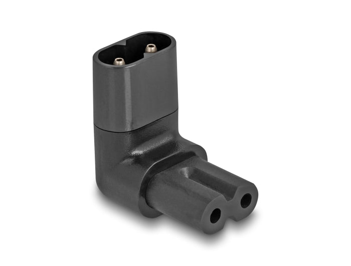 Delock Netzadapter IEC 60320 - C8 auf C7, Stecker / Buchse, 2,5 A, 90° gewinkelt