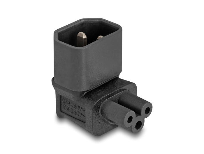 Delock Netzadapter IEC 60320 - C14 auf C5, Stecker / Buchse, 2,5 A, 90° gewinkelt