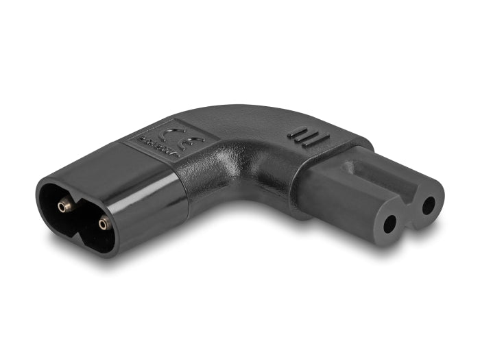 Delock Netzadapter IEC 60320 - C8 auf C7, Stecker / Buchse, 2,5 A, 90° links / rechts gewinkelt