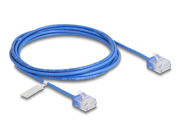 Delock RJ45 Netzwerkkabel Cat.6 UTP Ultra Slim 2 m blau mit kurzen Steckern