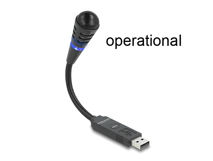 Delock USB Mikrofon mit Schwanenhals und Mute Button