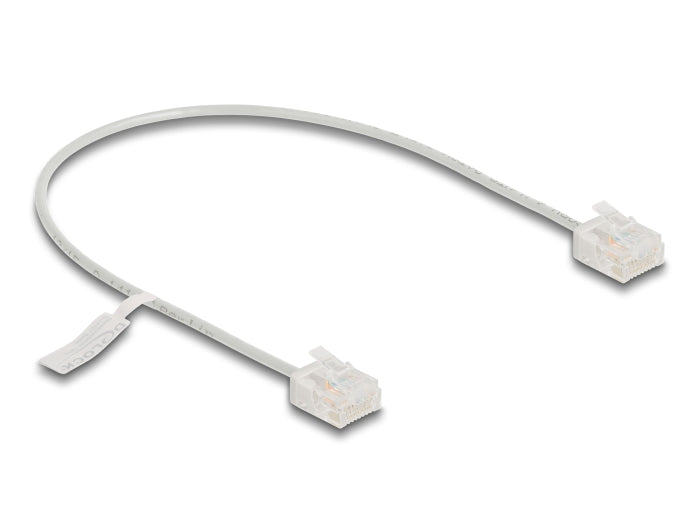 Delock RJ45 Netzwerkkabel Cat.6 UTP Ultra Slim 0,3 m grau mit kurzen Steckern