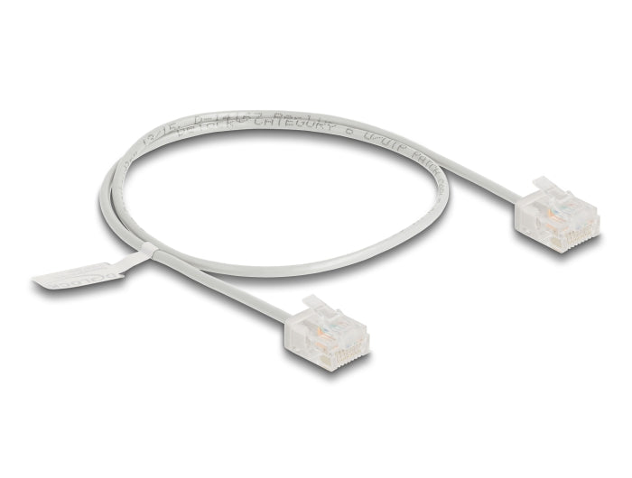 Delock RJ45 Netzwerkkabel Cat.6 UTP Ultra Slim 0,5 m grau mit kurzen Steckern