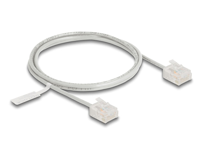 Delock RJ45 Netzwerkkabel Cat.6 UTP Ultra Slim 1 m grau mit kurzen Steckern