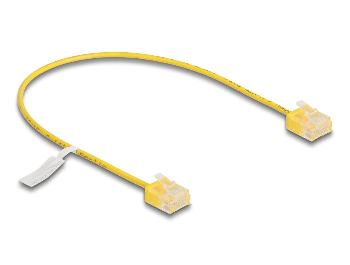 Delock RJ45 Netzwerkkabel Cat.6 UTP Ultra Slim 0,3 m gelb mit kurzen Steckern