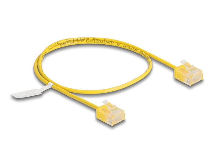 Delock RJ45 Netzwerkkabel Cat.6 UTP Ultra Slim 0,5 m gelb mit kurzen Steckern