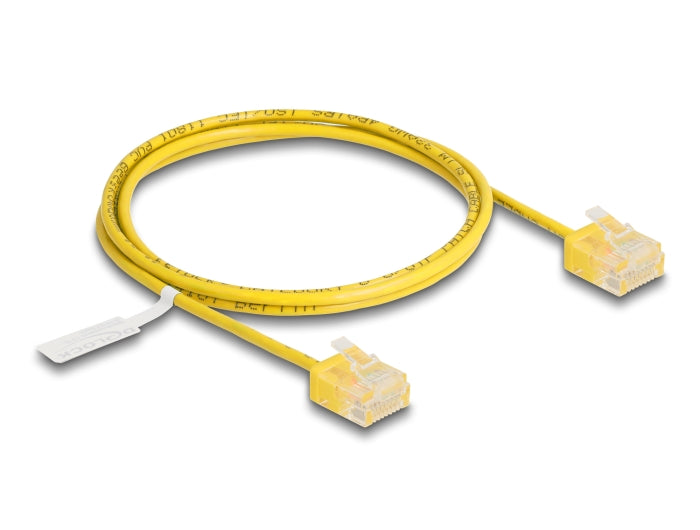 Delock RJ45 Netzwerkkabel Cat.6 UTP Ultra Slim 1 m gelb mit kurzen Steckern
