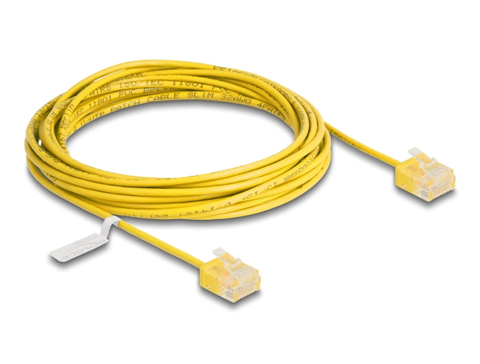 Delock RJ45 Netzwerkkabel Cat.6 UTP Ultra Slim 5 m gelb mit kurzen Steckern