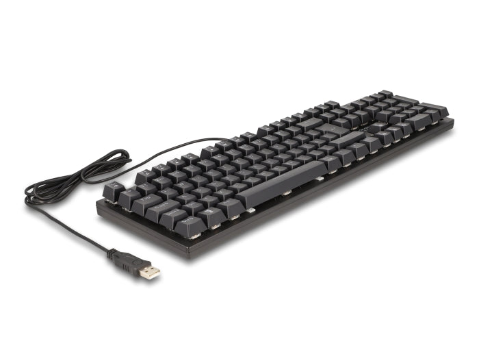 Delock Mechanische USB Gaming Tastatur kabelgebunden 1,6 m schwarz mit RGB Beleuchtung