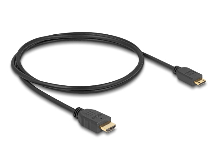 Delock Kabel High Speed HDMI mit Ethernet - HDMI-A Stecker > HDMI Mini-C Stecker 4K 1 m Slim