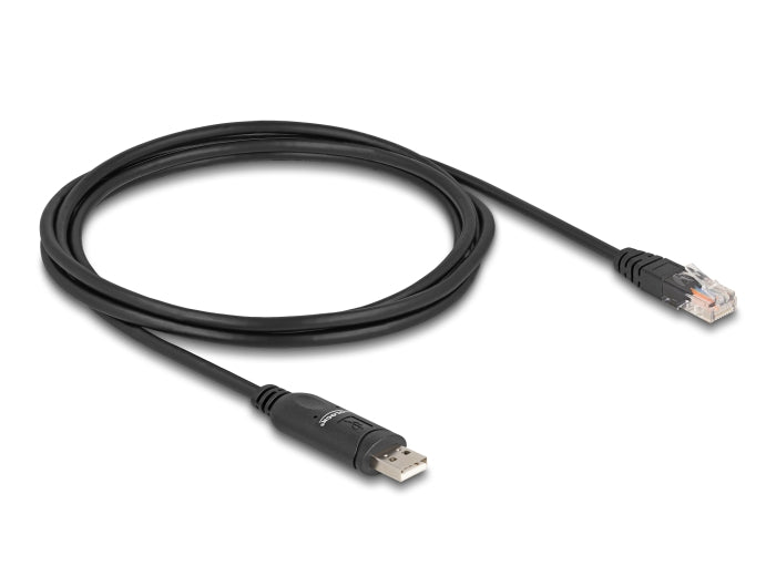 Delock Adapter USB 2.0 Typ-A Stecker zu 1 x Seriell RS-232 RJ45 Stecker 1,8 m schwarz