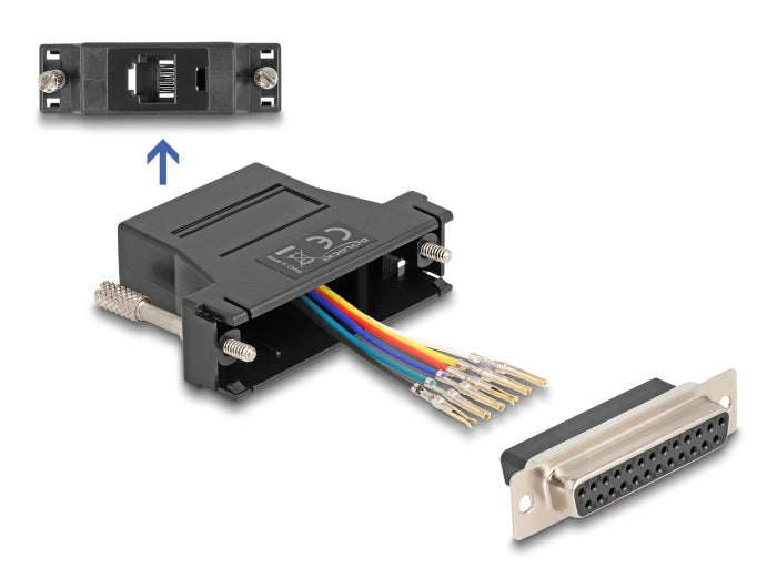 Delock D-Sub 25 Pin Buchse zu RJ12 Buchse Montagesatz schwarz
