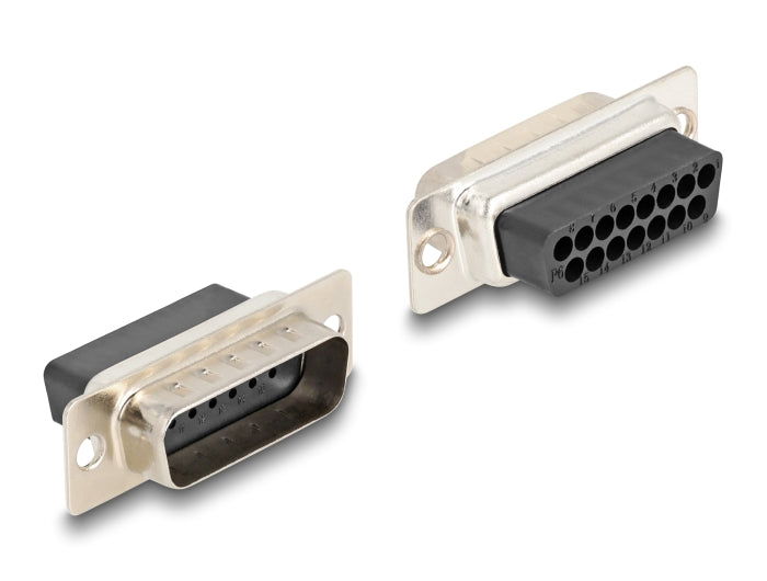 Delock D-Sub 15 Pin Stecker zu RJ45 Buchse Montagesatz gelb
