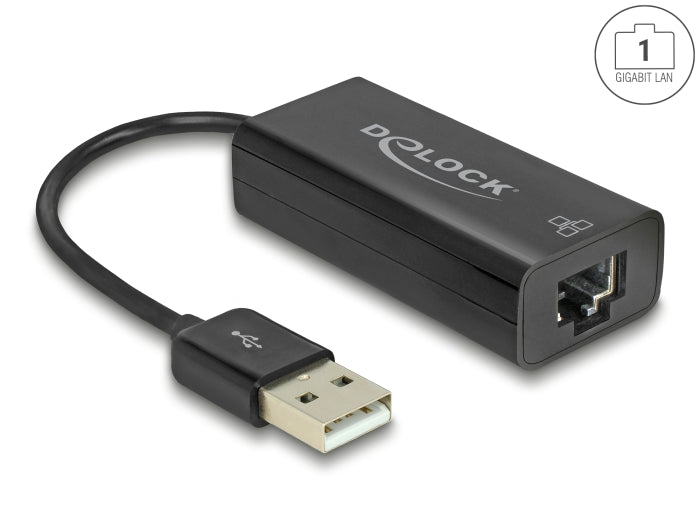 Delock USB 2.0 Typ-A Netzwerk Adapter 10/100 Mbps LAN 1 x RJ45