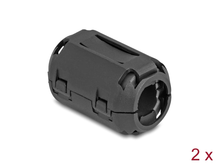 Delock Ferritkern / Ferritring für Rundkabel 13 mm 2 Stück schwarz