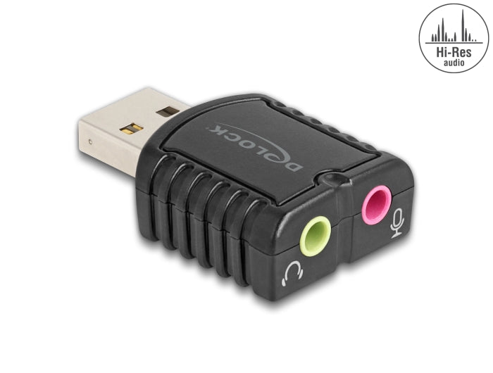 Delock Externe USB Soundkarte 24 Bit / 96 kHz Plug & Play für Windows, MAC, Linux, Chrome OS
