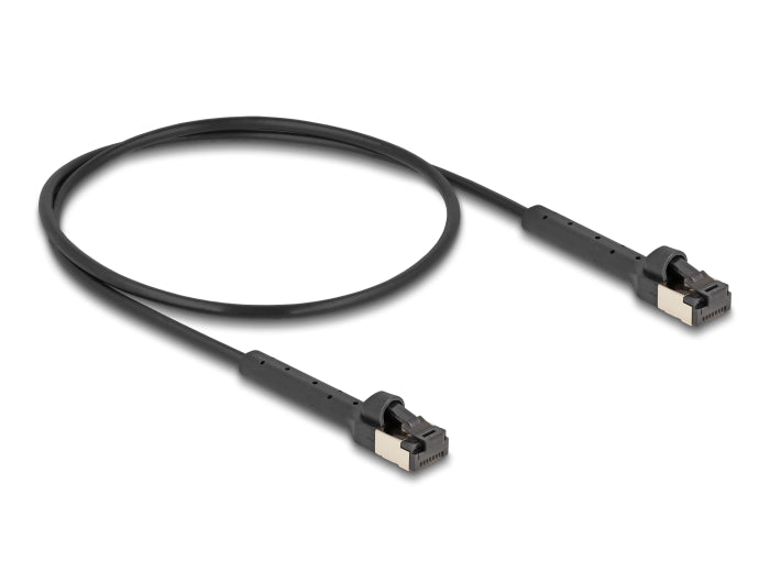 Delock RJ45 Slim Netzwerkkabel Cat.6A U/FTP winkelbar schwarz 0,5 m