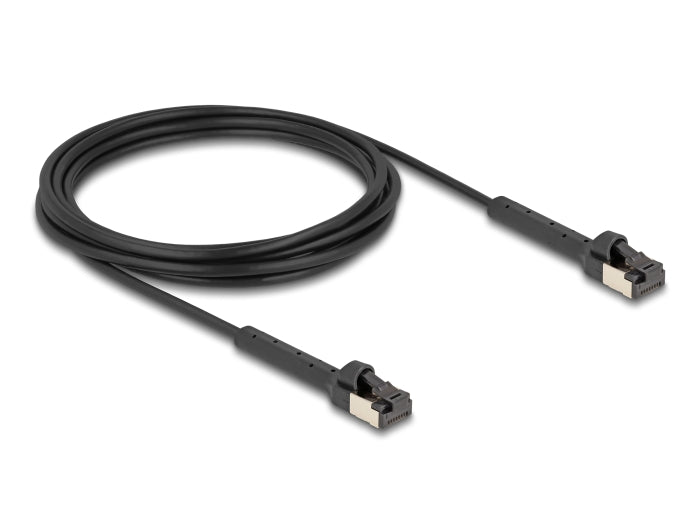 Delock RJ45 Slim Netzwerkkabel Cat.6A U/FTP winkelbar schwarz 3 m