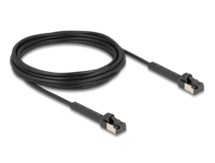 Delock RJ45 Slim Netzwerkkabel Cat.6A U/FTP winkelbar schwarz 5 m