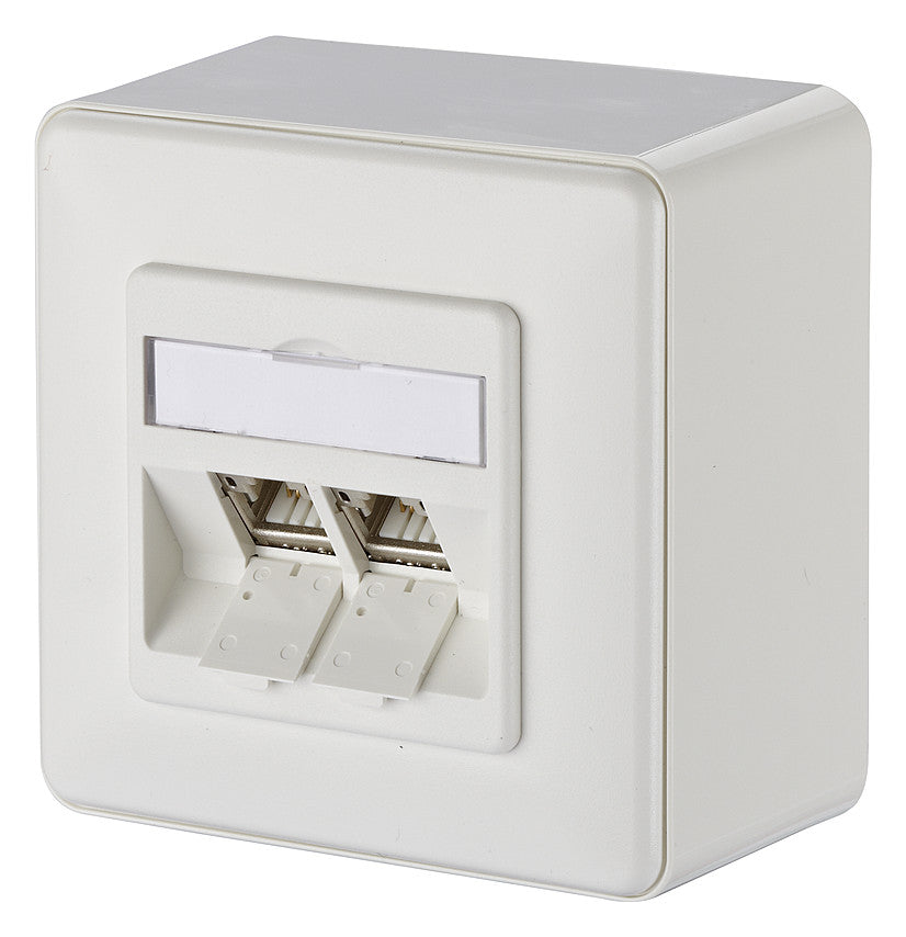METZ CONNECT Anschlussdose Cat6A AP rws 130B12D20002-E 2xRJ45 Kanaleinb schräg