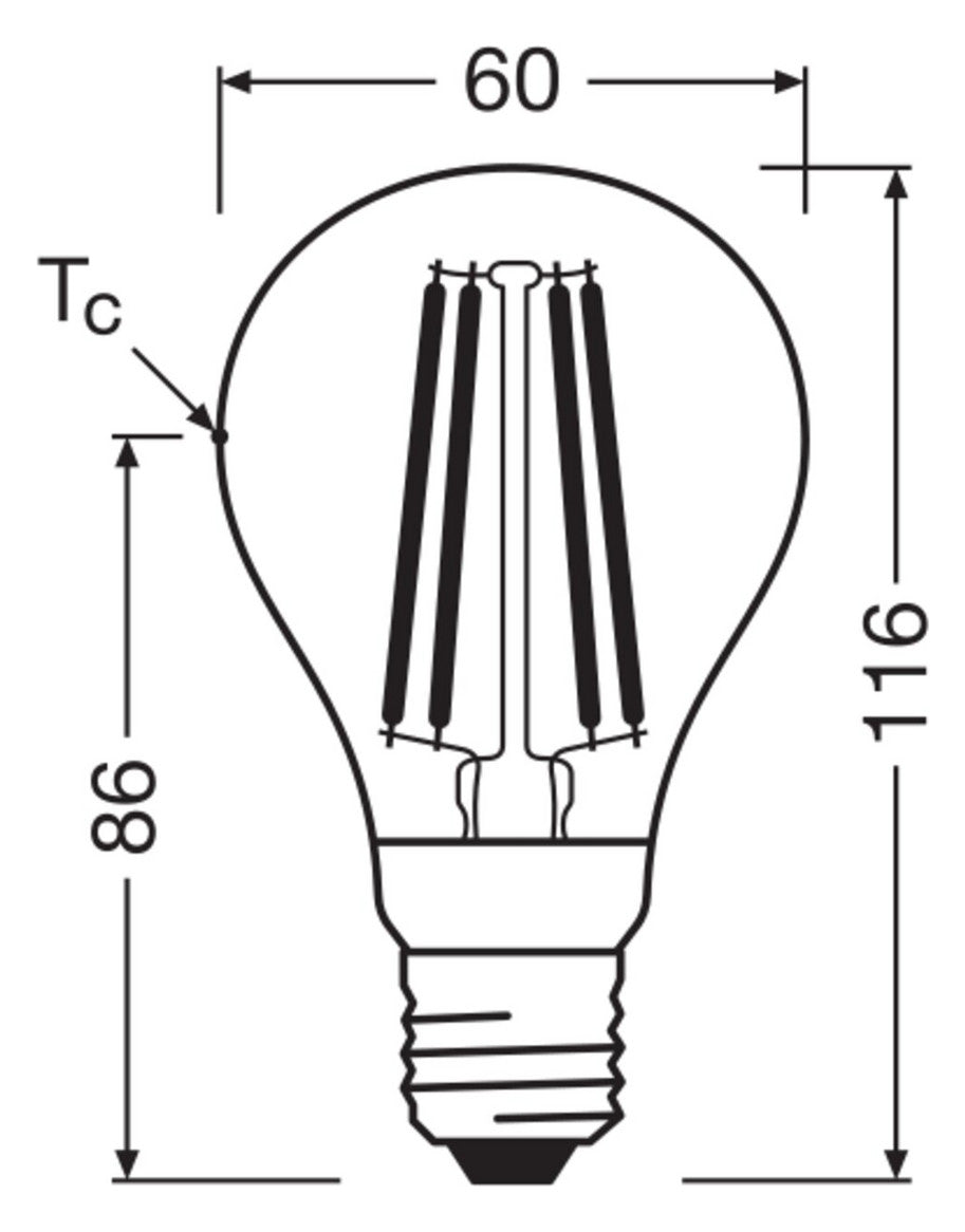LEDVANCE LED-Lampe FM E27 A60 7,3W 2700K LED CL A 60 Fil Motion&DaylightSen ws E