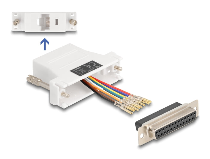 Delock D-Sub 25 Pin Buchse zu RJ45 Buchse Montagesatz weiß