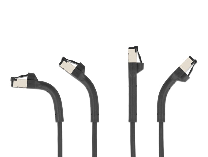 Delock RJ45 Slim Netzwerkkabel Cat.6A U/FTP winkelbar schwarz 0,5 m