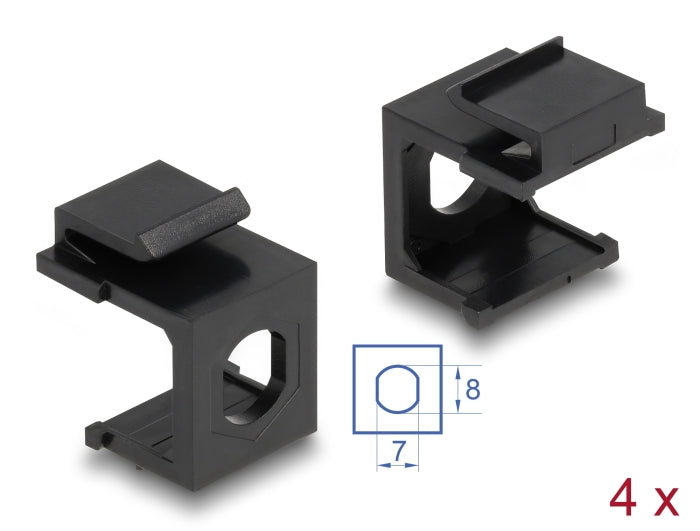 Delock Keystone Abdeckung schwarz mit 8,0 mm Durchführung +Hex 4 Stück