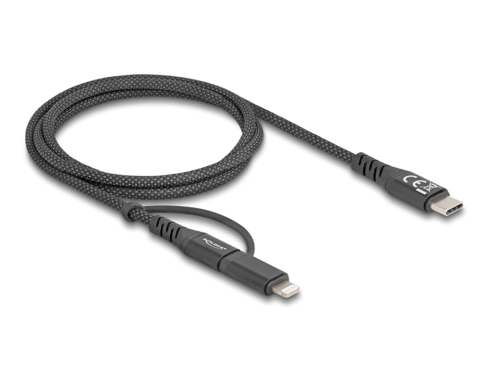 Delock USB Kabel 2 in 1 USB Type-C™ zu USB Type-C™ / Lightning™ für iPhone™ und iPad™ 1 m MFi 60 W