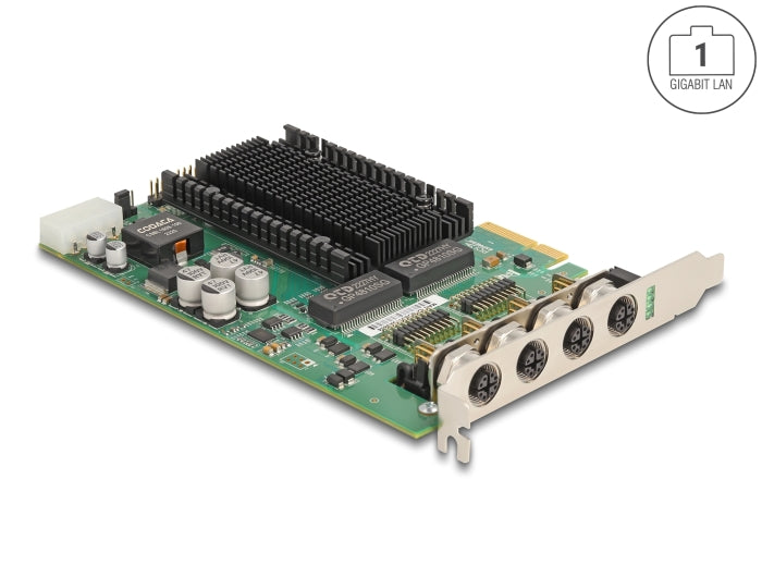 Delock PCI Express x4 Netzwerkkarte Gigabit LAN 4 x M12 mit PoE+ i350