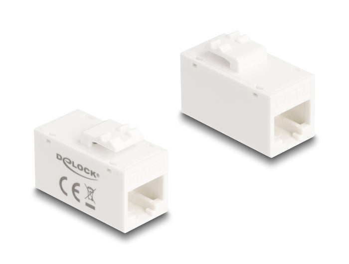 Delock Keystone Modul RJ45 Buchse zu RJ45 Buchse Cat.6A UTP weiß